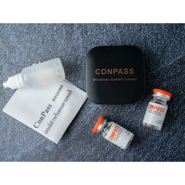 รูปสินค้าจริง คอนแทคเลนส์ตาบอดสี ConPass ครบเซ็ต